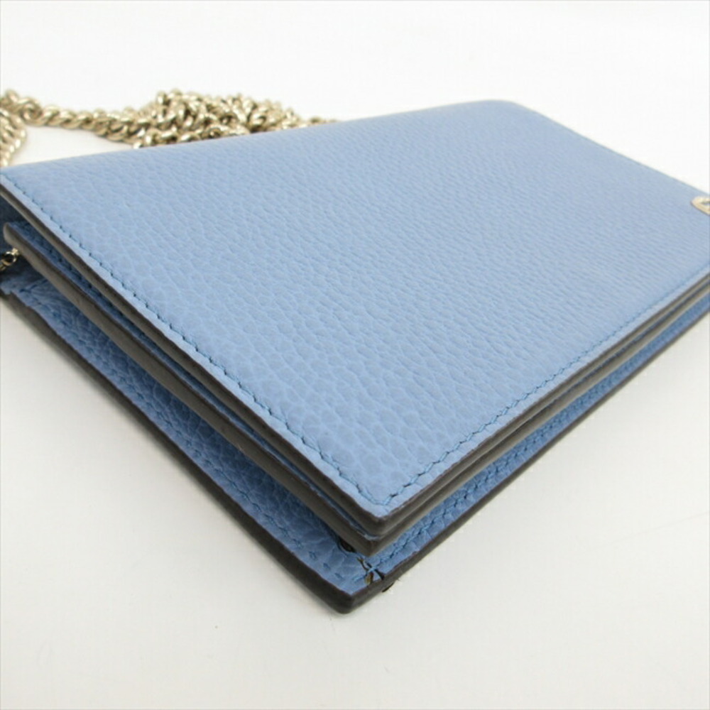 Gucci Interlocking Chain Wallet Blue Leather Clut… - image 4